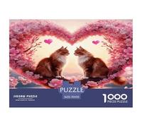 Puzzle Maine Coon Cat 1000 Pezzi Per Adulti E Ragazzi, Rompicapo Con Heart-shaped Flowers, Gioco Divertente E Istruttivo, Regalo Per Adulti E Ragazzi 70x50cm/1000pcs