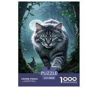 Puzzle Maine Coon Cat Composto Da 1000 Pezzi, Puzzle Forest Night Scene Adulti, Gioco Diabilità Impossibile Puzzle Arte Gioco Intellettivo Familiare Regali Di Festa 38x26cm/1000pcs