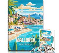 Puzzle Maiorca Isole Baleari 1000 pezzi per adulti, impegnativo da completare ma divertente e umoristico, unico arredamento per la casa e regalo 38x26cm