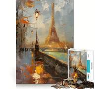 Puzzle "Majesty" con la Torre Eiffel di Parigi per ragazzi, 1000 pezzi, gioco di logica fine, morbido, rilassante, bordi puliti, regalo di alta qualità (38x26cm)