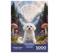 Puzzle Maltese Dog 1000 Pezzi Per Adulti, Rompicapo Con Dog Fantasy Forest, Momenti Felici Insieme, Regalo Originale 70x50cm/1000pcs