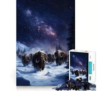 Puzzle "Mammut lanosi sotto il cielo notturno" da 1000 pezzi Gioco stimolante per la mente Incastro perfetto Divertimento accogliente in casa per tutti (50x75cm)