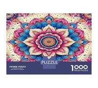 Puzzle Mandala Fiore 1000 Pezzi Carta Riciclata Arte Mandala Floreale Pastello per Adulti Gioco Educativo Sfida Decorazione Parete e Regali 70x50cm