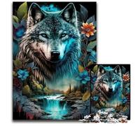 Puzzle Mandala Jungle Wolf da 1000 pezzi, puzzle per adulti, rompicapo stimolante, giocattolo rilassante per adolescenti, 26X38CM/10,23x14,96 pollici.