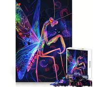 Puzzle Mantide religiosa al neon per ragazzi, 1000 pezzi, gioco di logica, divertimento per tutta la famiglia, taglio di precisione, (38x52cm)