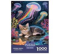Puzzle Manx Cat Da 1000 Pezzi Per Adulti,Jellyfish Gioco Diabilità Impossibile Puzzle Pittura Giochi Rilassamento E Intelligenza Regalo Per Amore E Amico 70x50cm/1000pcs