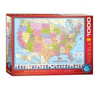 Puzzle - Mappa Degli Stati Uniti D'America - 1000 Pezzi