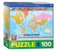 Puzzle - Mappa Del Mondo - 100 Pezzi