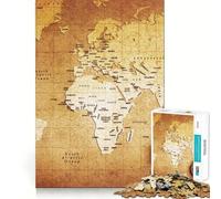 Puzzle mappa del mondo antico per adulti, 1000 pezzi, ricordo, miglioramento, tempo di pace, taglio preciso, lista dei desideri di Babbo Natale (38x26cm)