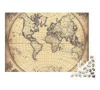 Puzzle Mappa del Mondo Retrò 1000 Pezzi Puzzle per Adulti 52x38cm/1000pcs