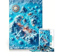 Puzzle "Mappa invernale fantastica con montagne innevate" per adulti,1000 pezzi,gioco di memoria e allenamento per la mente,taglio preciso,finitura di alta qualità,un modo coinvolgente per trascorrere