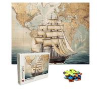 Puzzle mappa Puzzle 2000 Pezzi Barca Art Jigsaw Puzzles For Adults, Puzzles in Legno XXL 99.5x70.5 cm, Si Adattano Perfettamente Tra Loro Lettere Sul Retro, Idea Regalo Uomo e Donna, Compact Box 8p-64