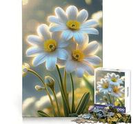 Puzzle "Margherite bianche in un campo soleggiato" per ragazzi, 1000 pezzi, esercizio di logica, ideale per momenti di relax, bordi netti, regalo perfetto (38x52cm)