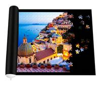 Puzzle Mat, Tappeto Puzzle Bambini, Feltro 1000 1500 Pezzi, Antiscivolo | Portatile Puzzle Roll Mat, Tappetino Puzzle Arrotolabile, Nero
