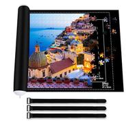 Puzzle Mat,Tappeto Puzzle, Tappeto Puzzle Bambini,Tappeto Puzzle Feltro 1000 1500 Pezzi,Portatile Puzzle Roll Mat Antiscivolo Tappetino Puzzle Arrotolabile,Nero