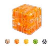 Puzzle Maze Cube, Large 3d Labyrinth Cube Puzzle, Education Sensory Toys, Color-Match Puzzle Game (Orange)