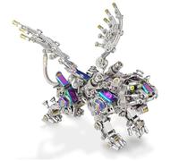 Puzzle meccanico 3D in metallo con tigre Smilodon con ali, per adulti, kit fai da te Steampunk con modellino di animali, decorazione da tavolo da collezione, regalo per compleanno e Natale (650+pezzi)