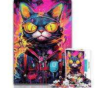 Puzzle meccanico a forma di gatto per adulti, 1000 pezzi, antistress, sfida difficile, ideale come regalo per tutta la famiglia, 38x26cm