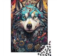 Puzzle meccanico colorato a forma di cane, stimolante e stimolante, puzzle in cartone di alta qualità per adulti, regalo di Natale, 1000 pezzi (75x50 cm)