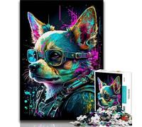 Puzzle meccanico colorato da 1000 pezzi a forma di cane per adolescenti 1000 pezzi gioco per famiglie antistress sfida difficile regali di Babbo Natale segreto (38x26cm)