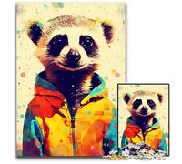 Puzzle Meerkat PopArt da 1000 pezzi in legno, rompicapo e decorazione per la casa, regalo perfetto per le feste, 50x75CM/19,68x29,52 pollici
