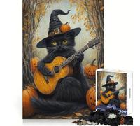 Puzzle "Melodia di Halloween del gatto" per adolescenti,1000 pezzi,stimolante per la mente,per il tempo libero,ad incastro,elegante,regalo di Natale (38x52cm)