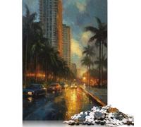 Puzzle Miami Beauty USA, puzzle rettangolare in carta ad incastro preciso per bambini o bambine, regali di Natale 1000 pezzi (75x50 cm)