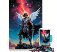 Puzzle "Michele il guerriero angelico" per ragazzi,1000 pezzi,gioco di potenziamento mentale,dimensioni uniformi,pezzi precisi,divertimento in famiglia,attività serale (38x52cm)