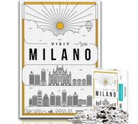 Puzzle Milano Italia per adolescenti, aiuta il cervello ad allenarsi Giocattoli avvincenti per coltivare la pazienza Un'opera d'arte 50x75cm