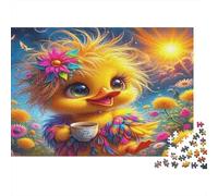 Puzzle Mini 1000 pezzi Anatra Fiore per Adulti | 70 x 50 cm Carta, Decorazione della camera, Taglio preciso, Regalo di incontro, Relax mentale