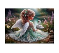 Puzzle Mini 1000 pezzi angelo cigno lago per adulti | 70 x 50 cm Carta, Decorazione della camera, Taglio preciso, Regalo di riunione, Relax mentale