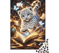 Puzzle Mini 1000 pezzi Leopardo Libro Magico per Adulti | 38x26cm Carta, Decorazione della camera, Taglio preciso, Regalo di raccolta, Allenamento del cervello