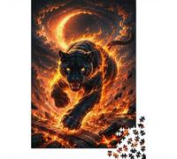 Puzzle Mini 1000 pezzi per adulti Pantera Fuoco Vulcano Regalo | 52x38cm Cartone Amanti Puzzle Sollievo Ansia Puzzle Fatto A Mano Regalo Amico Decor Soggiorno