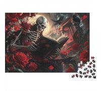 Puzzle Mini 1000 pezzi scheletro rosa libro per adulti | 38x26cm Cartone, Decorazione della casa, Taglio preciso, Regalo di compleanno, Relax