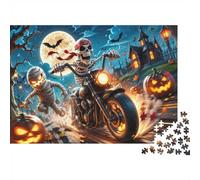 Puzzle Mini 1000 pezzi scheletro zucca per adulti | 52 x 38 cm Cartone Decorazione Casa Taglio Preciso Regalo Compleanno Relax Spirito