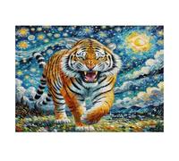 Puzzle Mini 1000 Pezzi Tigre Astratto per Adulti | 52x38cm Carta, Decorazione della camera, Taglio preciso, Regalo di incontro, Relax mentale
