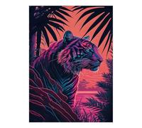 Puzzle Mini 1000 pezzi Tigre giungla per adulti | 70 x 50 cm Carta, Decorazione della camera, Taglio preciso, Regalo di incontro, Relax mentale