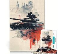 Puzzle minimalista a forma di carro armato per ragazzi, 1000 pezzi, gioco cognitivo, hobby tranquillo, bordo premium, regalo di Natale 50x75cm