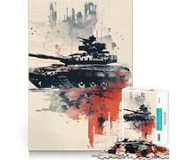 Puzzle minimalista a forma di carro armato per ragazzi, 1000 pezzi, per migliorare la memoria, per il tempo libero a casa, con bordi precisi, 38x52cm