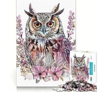 Puzzle minimalista a forma di gufo per adulti, 1000 pezzi, sfida mentale, gioco rilassante, pezzo da collezione di alta qualità (38x26cm)
