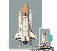 Puzzle minimalista a forma di razzo spaziale da 1000 pezzi per adolescenti, gioco per allenare la mente, rilassante e divertente, da assemblare, regalo perfetto 38x26cm