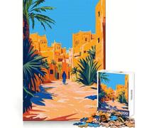 Puzzle minimalista con tema città nel deserto del Marocco per ragazzi,1000 pezzi per un esercizio mentale,divertimento rilassante,tagli precisi,regalo di Natale unico (50x75cm)