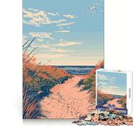 Puzzle minimalista da 1000 pezzi a tema spiaggia per adolescenti, ideale per rievocare ricordi e vivere una fuga tranquilla, con taglio di precisione e un regalo premuroso (38x26cm)