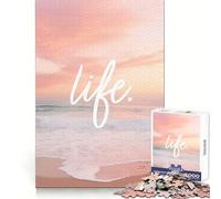 Puzzle minimalista da spiaggia dai colori pastello,1000 pezzi,per adolescenti,stimola la creatività,favorisce il tempo libero,è un regalo perfetto per le vacanze (38x52cm)