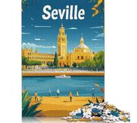 Puzzle minimalista di Siviglia per adulti, 1000 pezzi, puzzle in legno per ragazzi e ragazze, regali di compleanno, giochi casual, 1000 pezzi (75x50 cm)