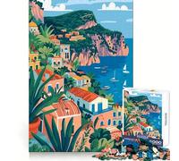 Puzzle minimalista italiano,costa di Capri,città,1000 pezzi,per ragazzi,stimolante per la mente,divertente e rilassante,ad incastro,ideale come regalo di Natale (50x75cm)