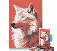 Puzzle minimalista retrò a tema lupo per adulti,1000 pezzi,gioco stimolante per la mente,pezzi precisi e facili da incastrare,attività rilassante di gruppo al chiuso (38x52cm)
