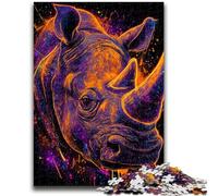Puzzle misteriosi del rinoceronte per adulti e adolescenti, 1000 pezzi, aiutano il cervello a esercitare i giocattoli avvincenti per coltivare la pazienza Un'opera d'arte (50x75cm)