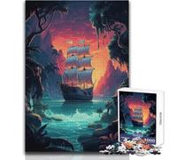 Puzzle misteriosi di navi pirata per adulti, 1000 pezzi, gioco di apprendimento, sfida mentale, sorpresa premurosa per le celebrazioni, dimensioni 50x75cm