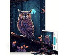 Puzzle misterioso a forma di gufo da 1000 pezzi per adolescenti, ideale per rafforzare la memoria, perfetto per il tempo libero a casa, con bordi puliti e un regalo prezioso (38x52cm)